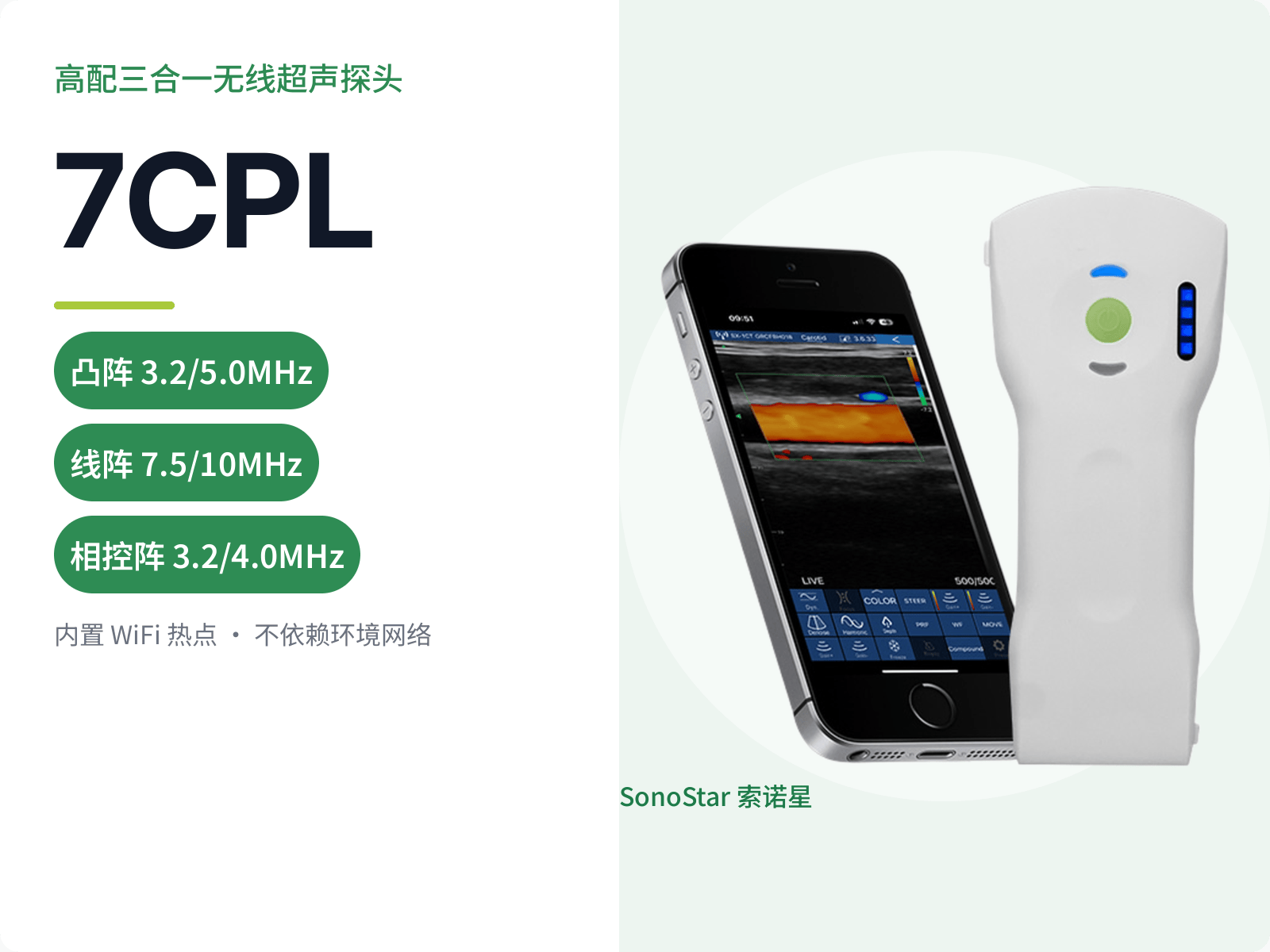 7CPL 高配三合一无线超声探头