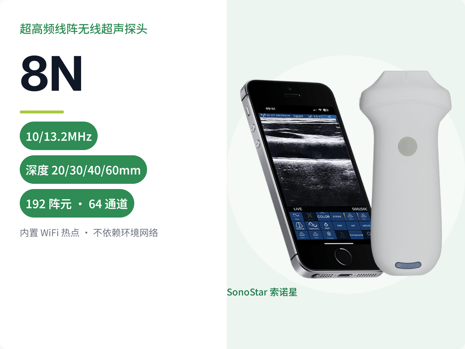 8N 超高频线阵无线超声探头