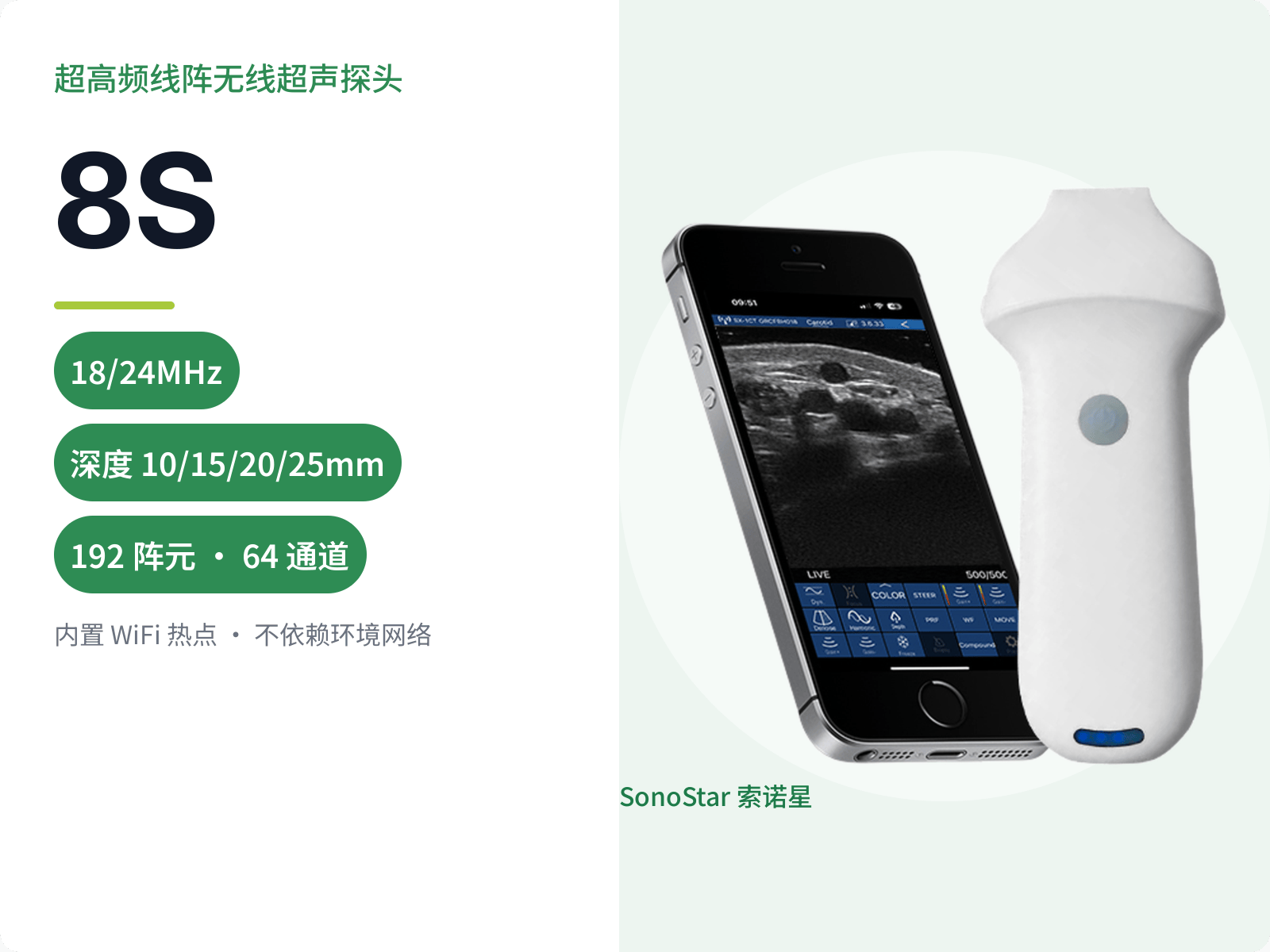 8S 超高频线阵无线超声探头